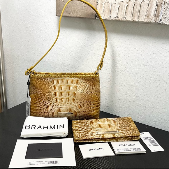 Brahmin Lorelei & Ady GOLDEN ROD OMBRE MELBOURNE Purse & Wallet Set